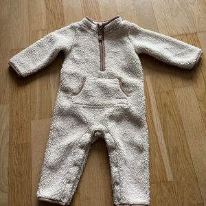 Carters 12 mo Cozy Cream Onesie